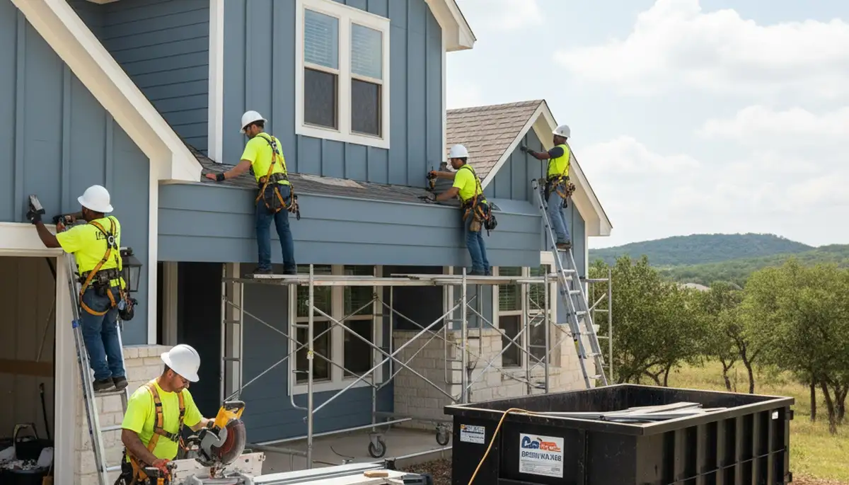 Siding contractor in Austin, TX installing durable exterior siding for a home