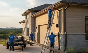 Seamless gutters for Austin, TX homes by a professional siding contractor